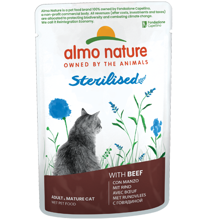 Almo Nature Sterilised con Manzo 70 g – Cibo Completo per Gatti Sterilizzati Almo Nature Sterilised con Manzo 70 g – Cibo Completo per Gatti Sterilizzati